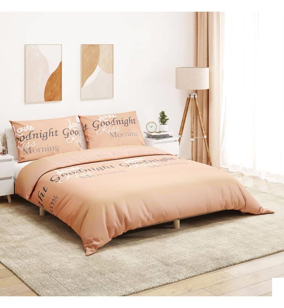Ensemble de housse de couette rose 260x240 cm Coton