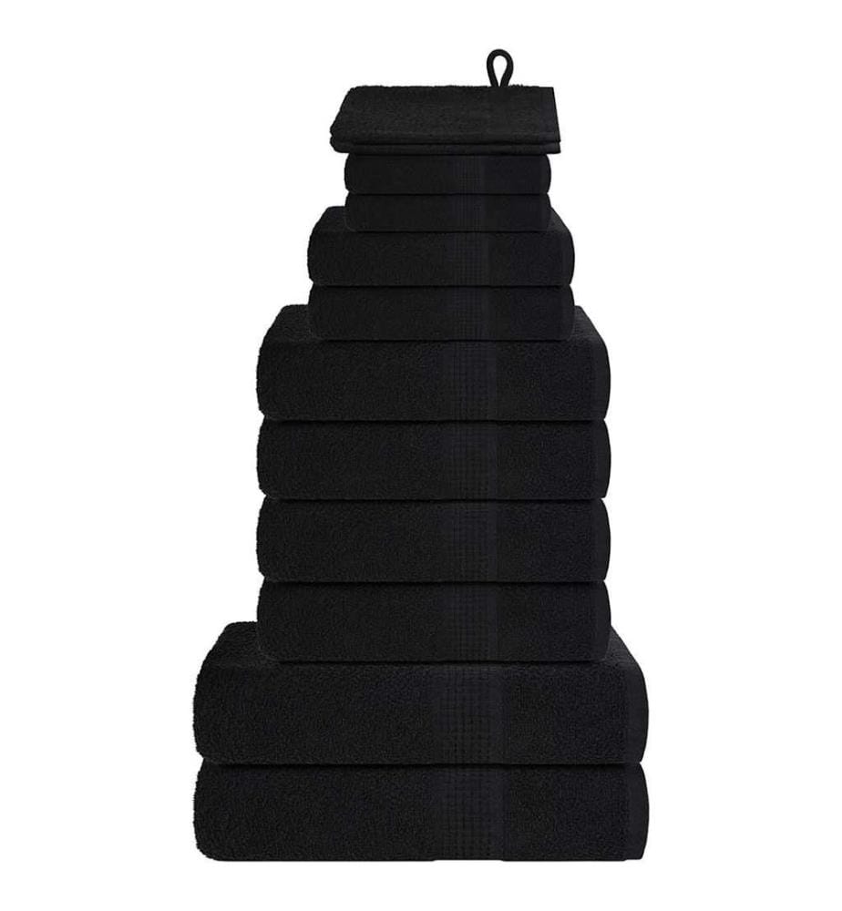 Ensemble de serviettes FROGN 12 pcs noir 360 g/m²