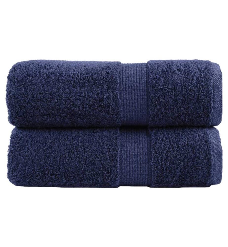 Serviettes de toilette premium SOLUND 2 pièces Bleu marine 30 x 30 cm 600 g/m²