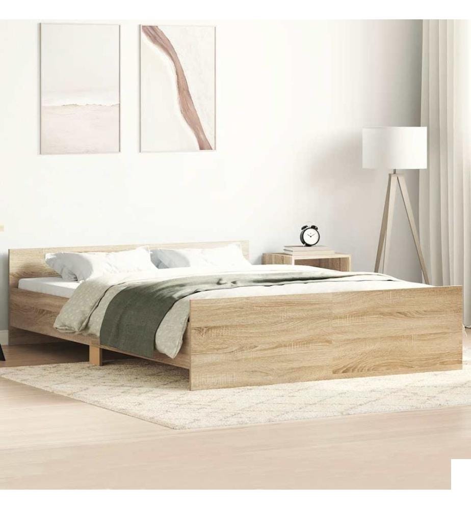 Cadre de lit sans matelas chêne sonoma 140x200 cm
