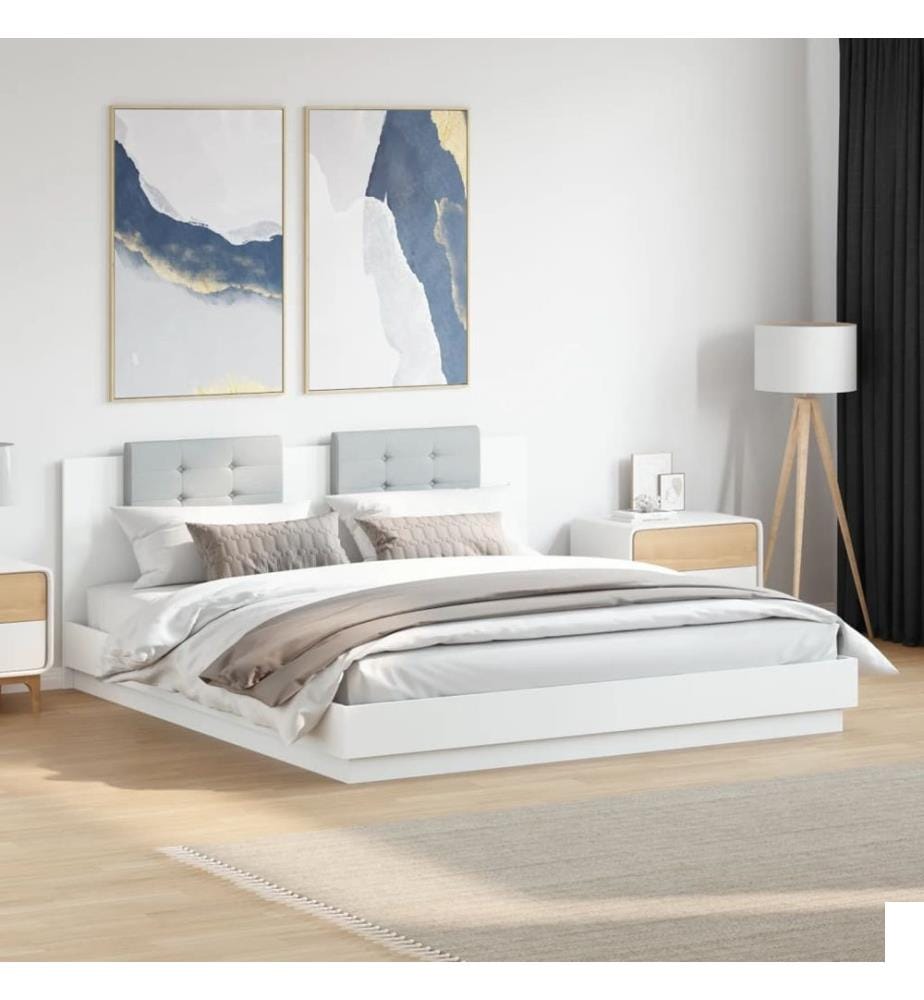 Cadre de lit sans matelas blanc 180x200 cm