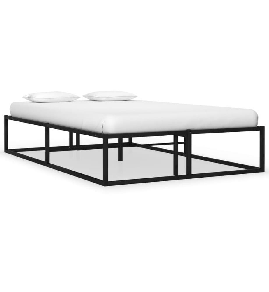 Cadre de lit sans matelas noir métal 120x200 cm