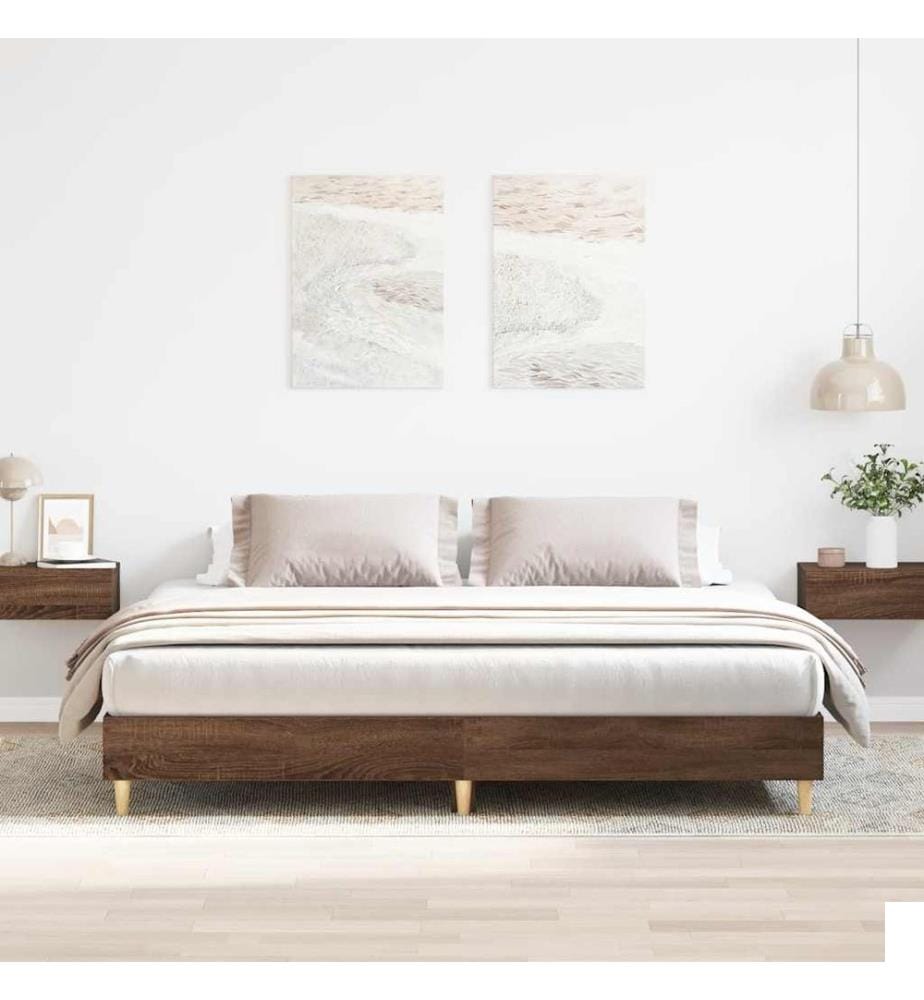 Cadre de lit sans matelas chêne marron 200x200 cm