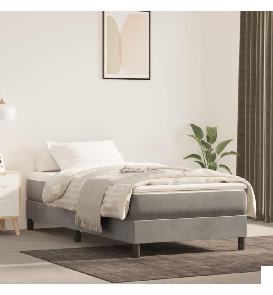 Matelas de lit à ressorts ensachés fermeté moyenne Gris clair 90x200x20 cm