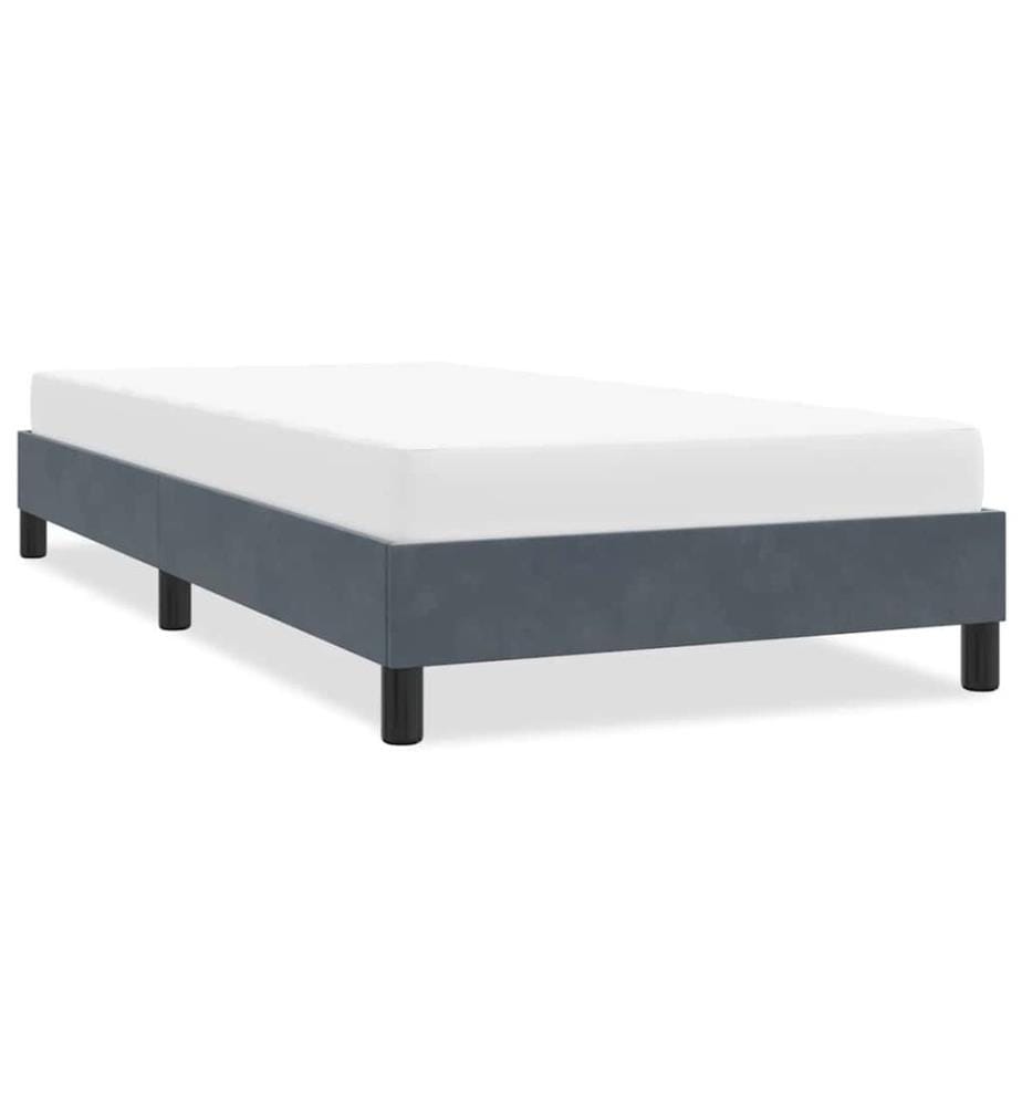 Cadre de lit sans matelas gris foncé 100x210 cm velours