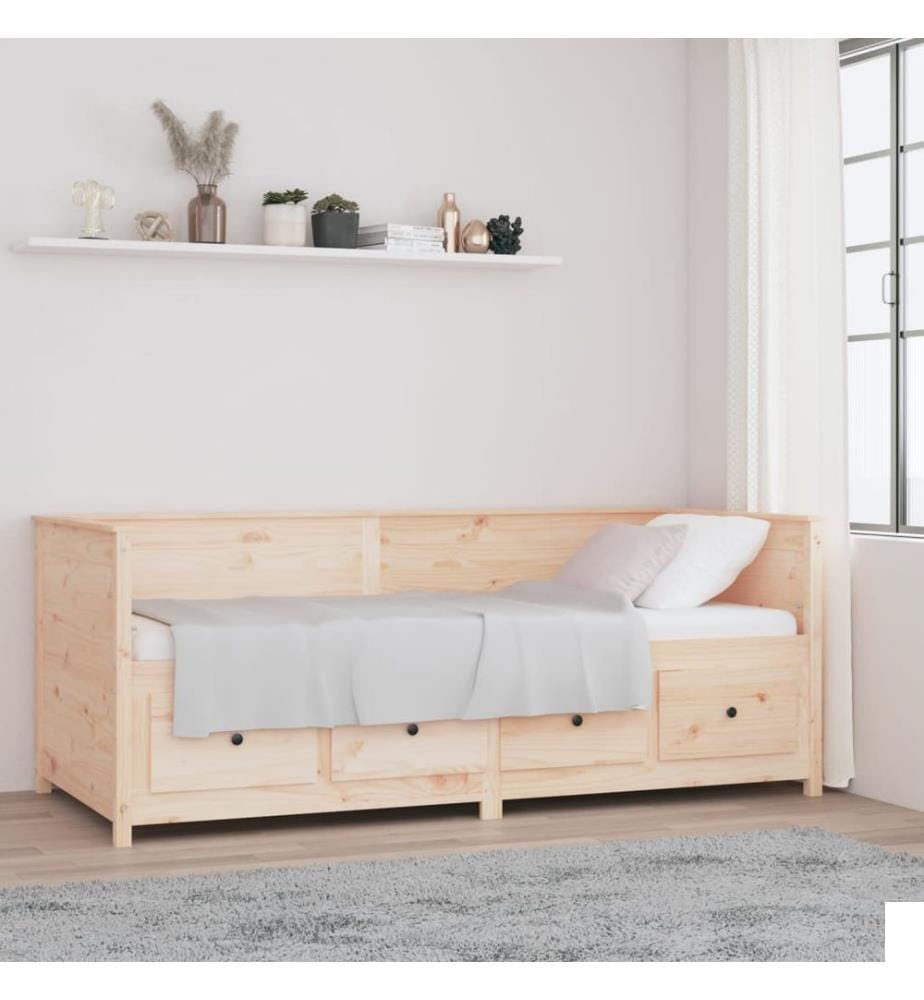 Lit de jour sans matelas 80x200 cm bois de pin massif