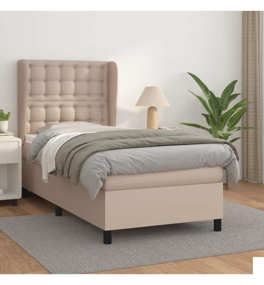 Sommier à lattes de lit avec matelas Cappuccino 90x190 cm