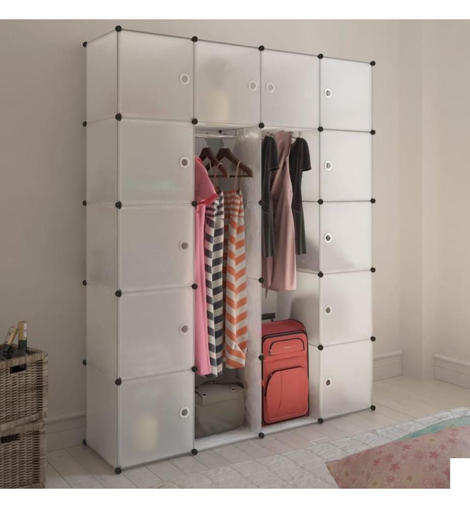 Armoire modulaire 14 compartiments blanc 37 x 146 x 180,5 cm