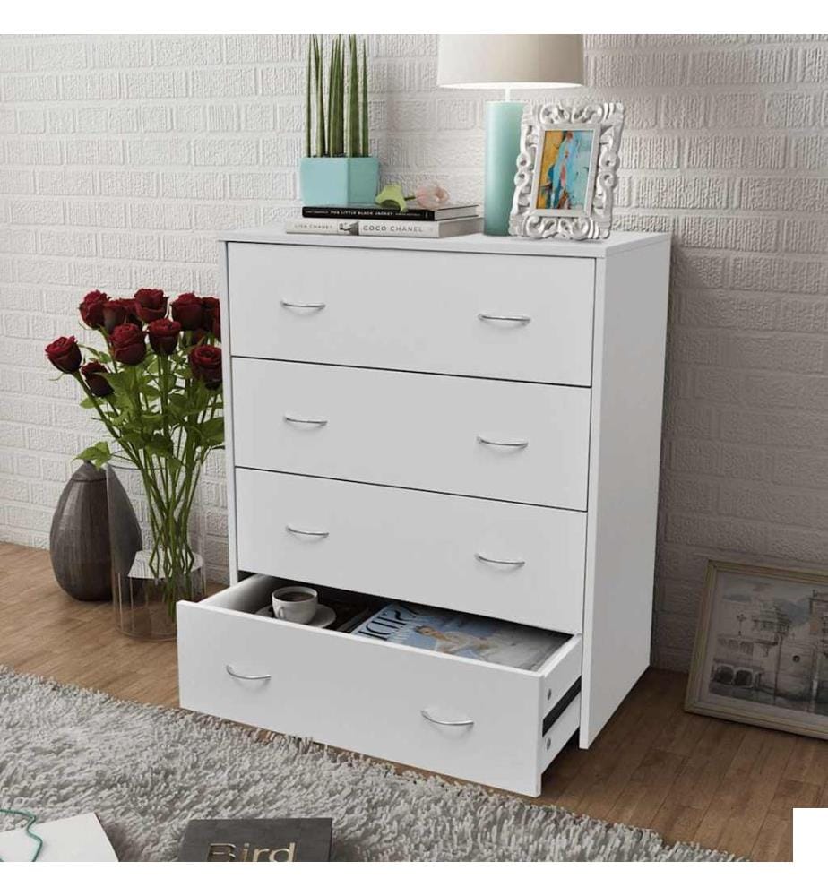 Buffet avec 4 tiroirs 60x30,5x71 cm Blanc