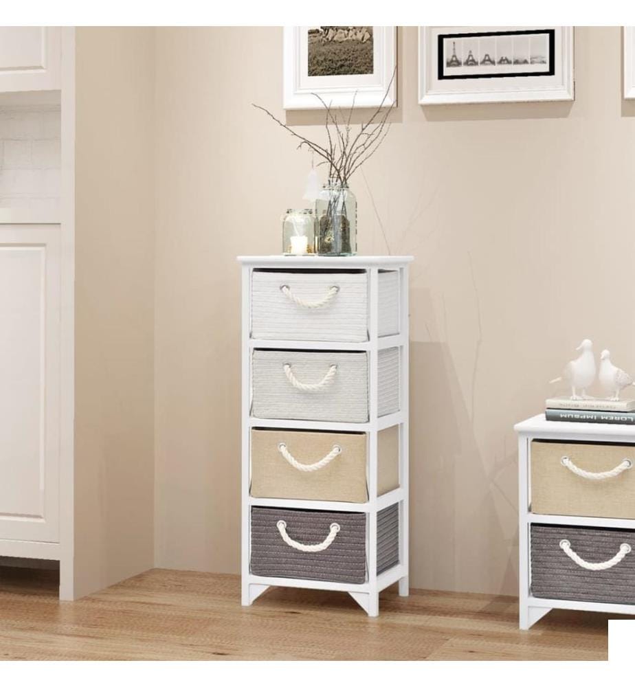 Armoire de rangement 4 tiroirs Bois