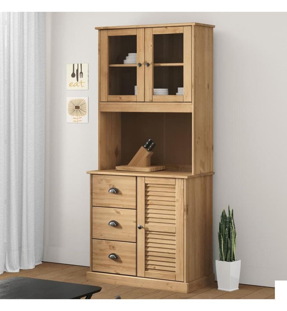 Buffet haut VIGO 78x40x175 cm bois massif de pin