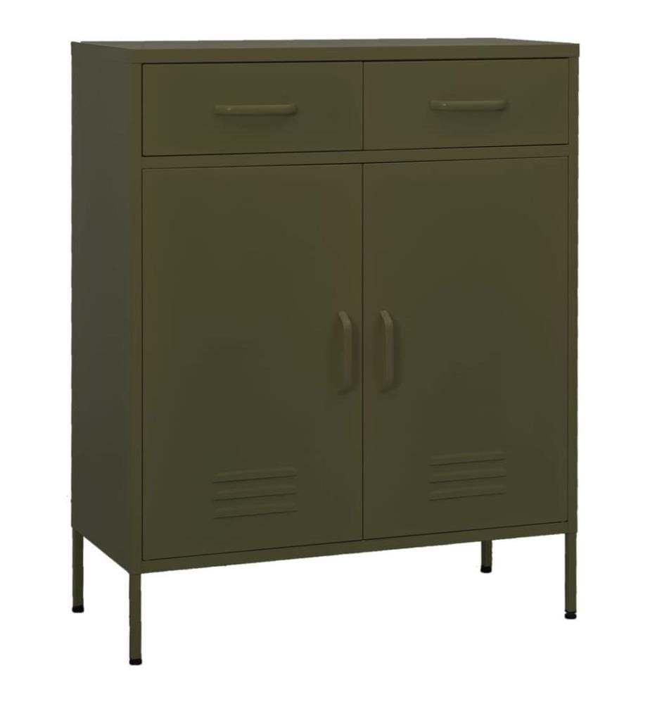 Armoire de rangement Vert olive 80x35x101,5 cm Acier