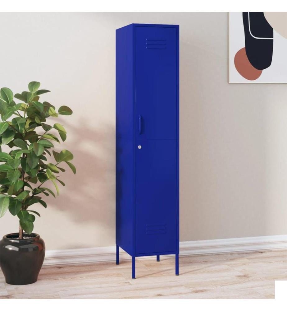 Armoire à casiers Bleu marine 35x46x180 cm Acier