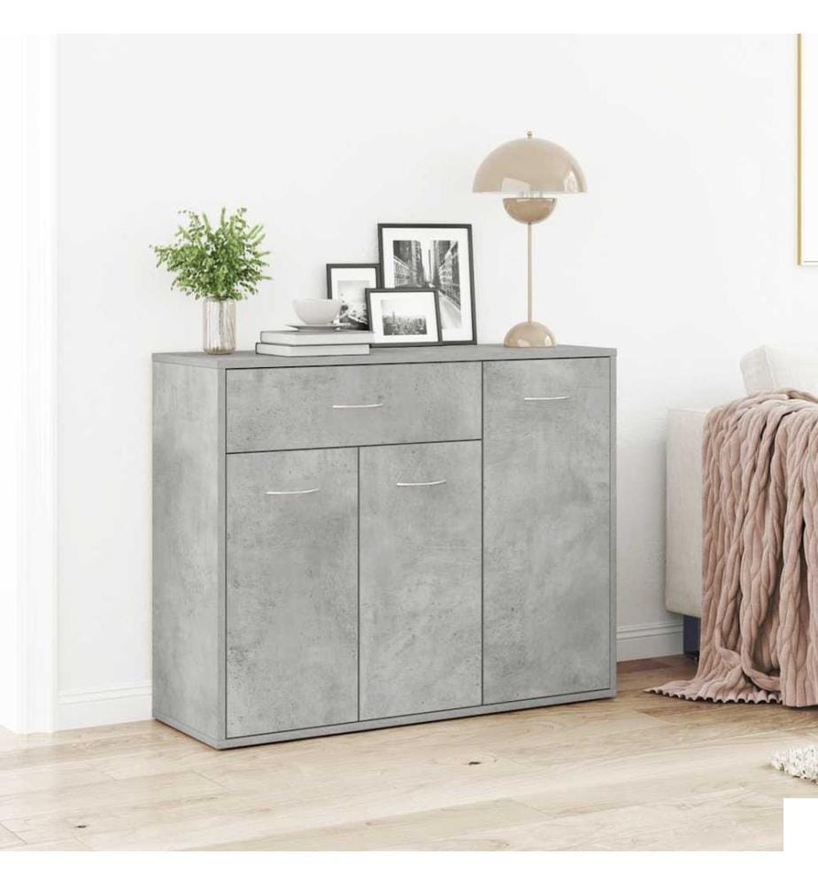 Buffet Gris béton 88x30x70 cm Bois d'ingénierie