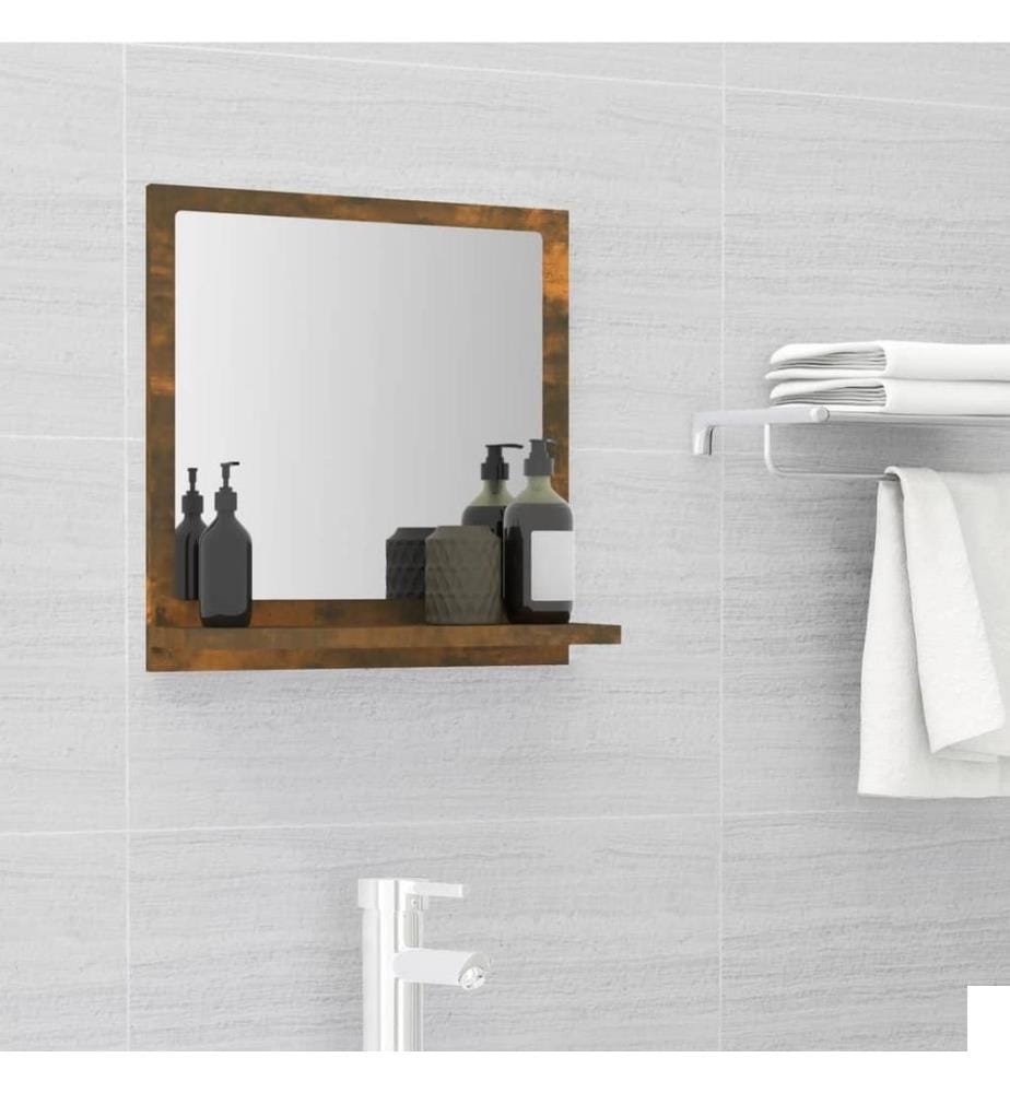 Miroir de bain Chêne fumé 40x10,5x37 cm Bois d'ingénierie