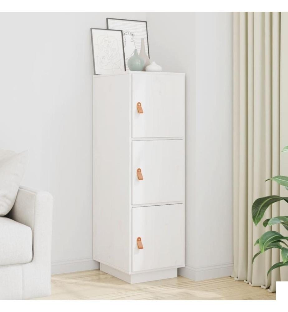 Buffet haut Blanc 34x40x108,5 cm Bois massif de pin