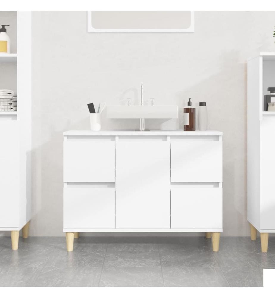 Meuble d'évier blanc 80x33x60 cm bois d'ingénierie