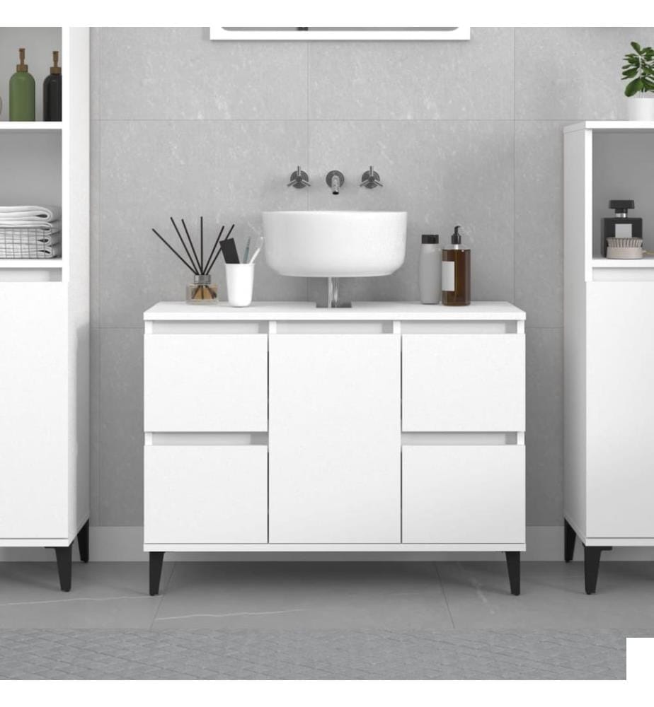 Meuble d'évier blanc 80x33x60 cm bois d'ingénierie