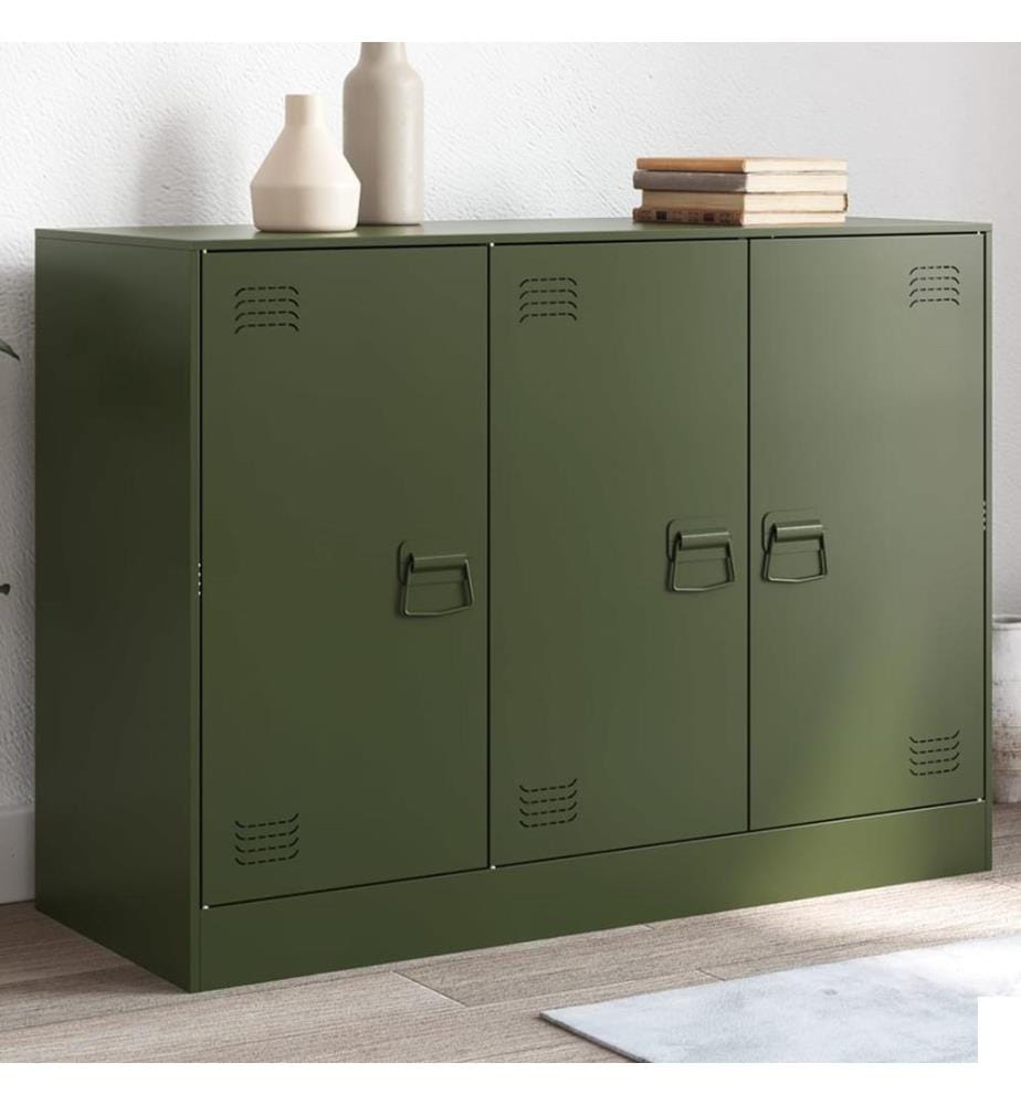 Buffet vert olive 99x39x73 cm acier