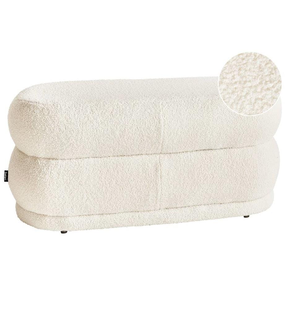 Banc ELLENDALE Bouclé Blanc cassé