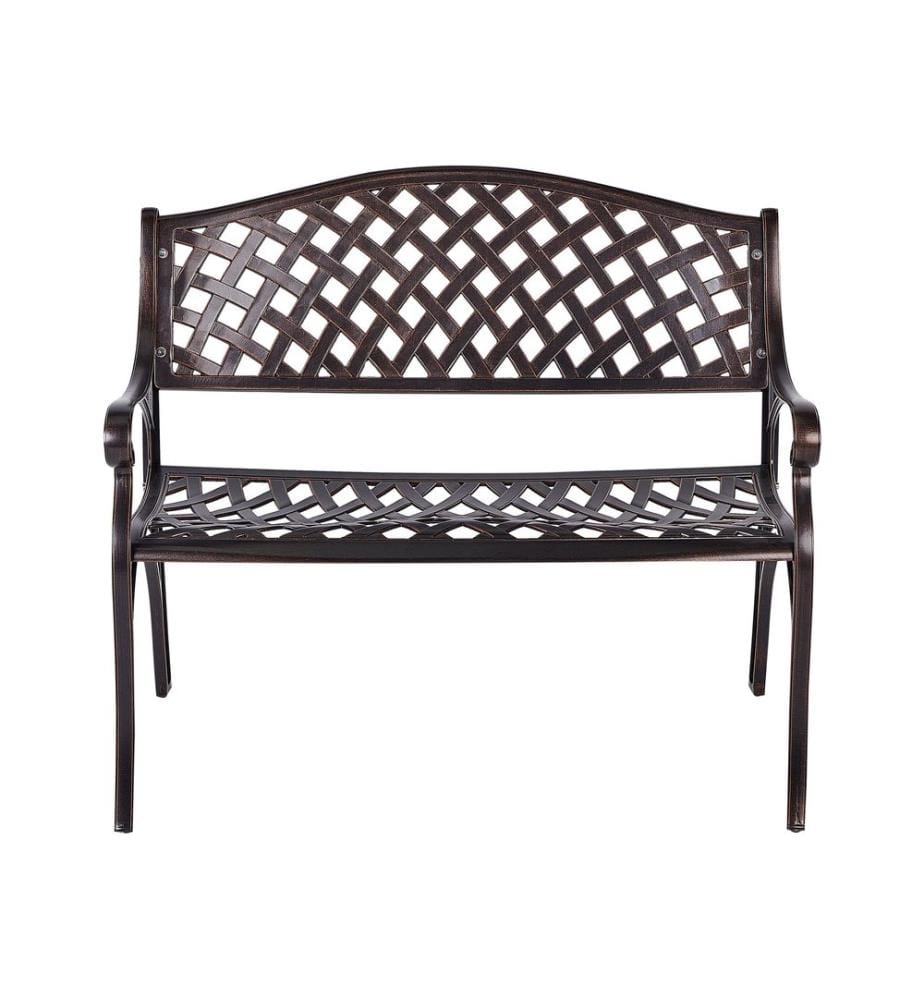 Banc de jardin STAGGIA 104 cm Métal Marron