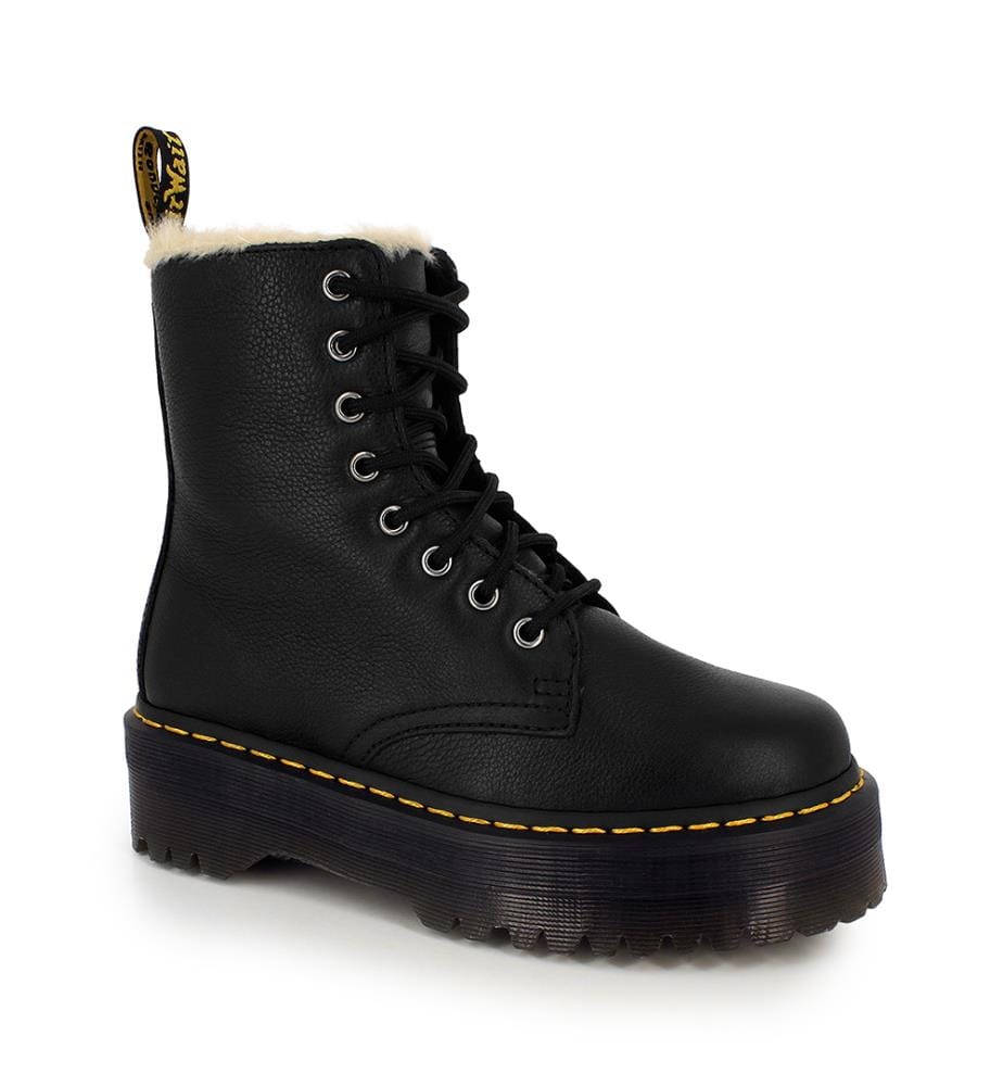 Boots plateforme en cuir - Noir