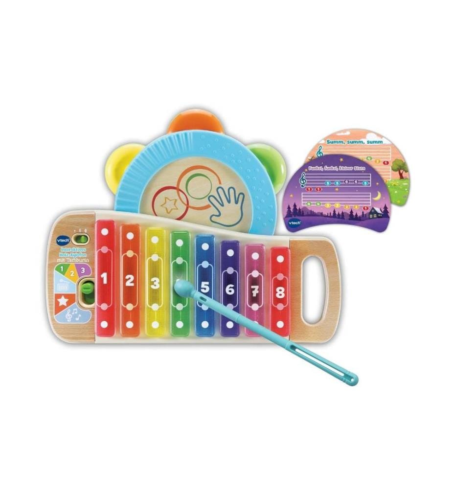 VTECH - Jouets musicaux Interaktives Holz-Xylofon mit Tamburin -DE-