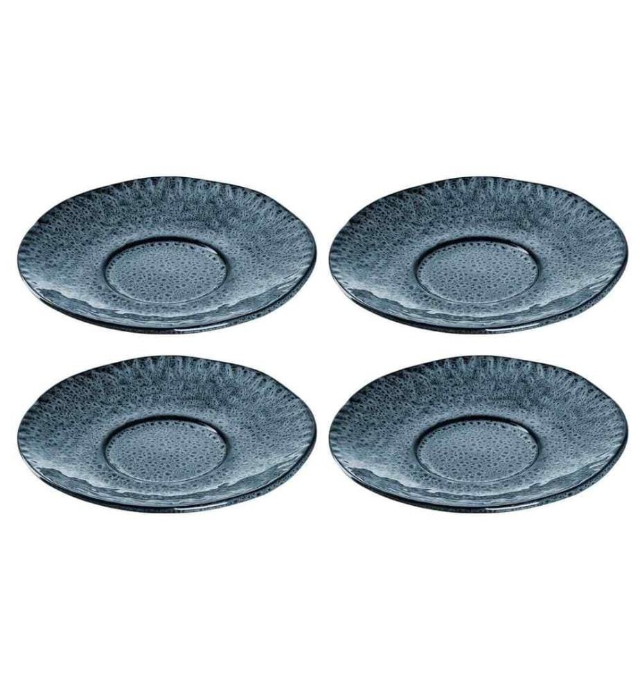 LEONARDO - Soucoupe Matera Ø 15 cm, 4 pièces, Bleu