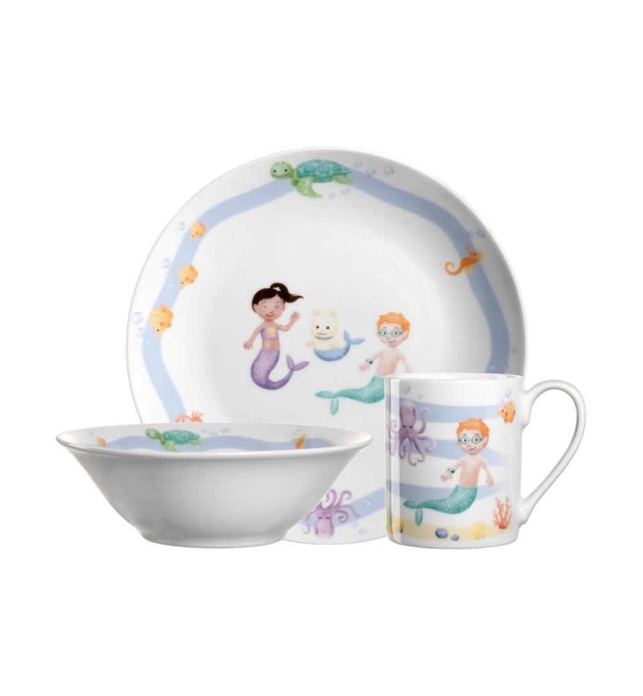 LEONARDO - Service de table pour enfants Avventura 3 pièces, Mer