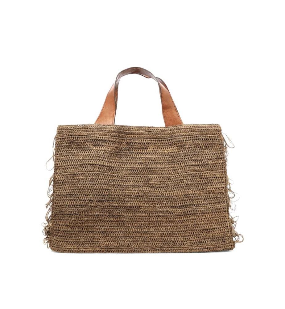 ONJA Thé noir Sac chic RAFFIA - Marron