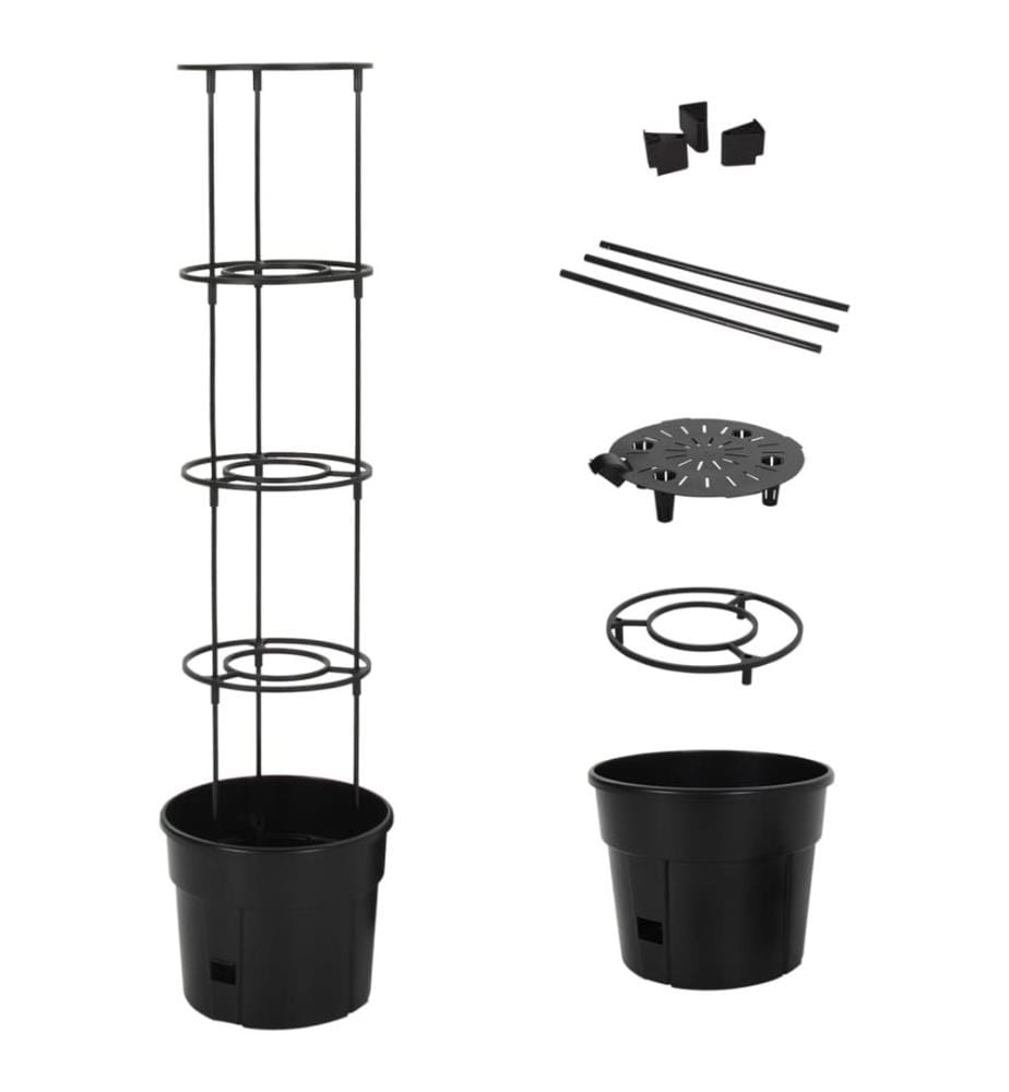 Jardinière à tomate Anthracite Ø29,5x115 cm Polypropylène