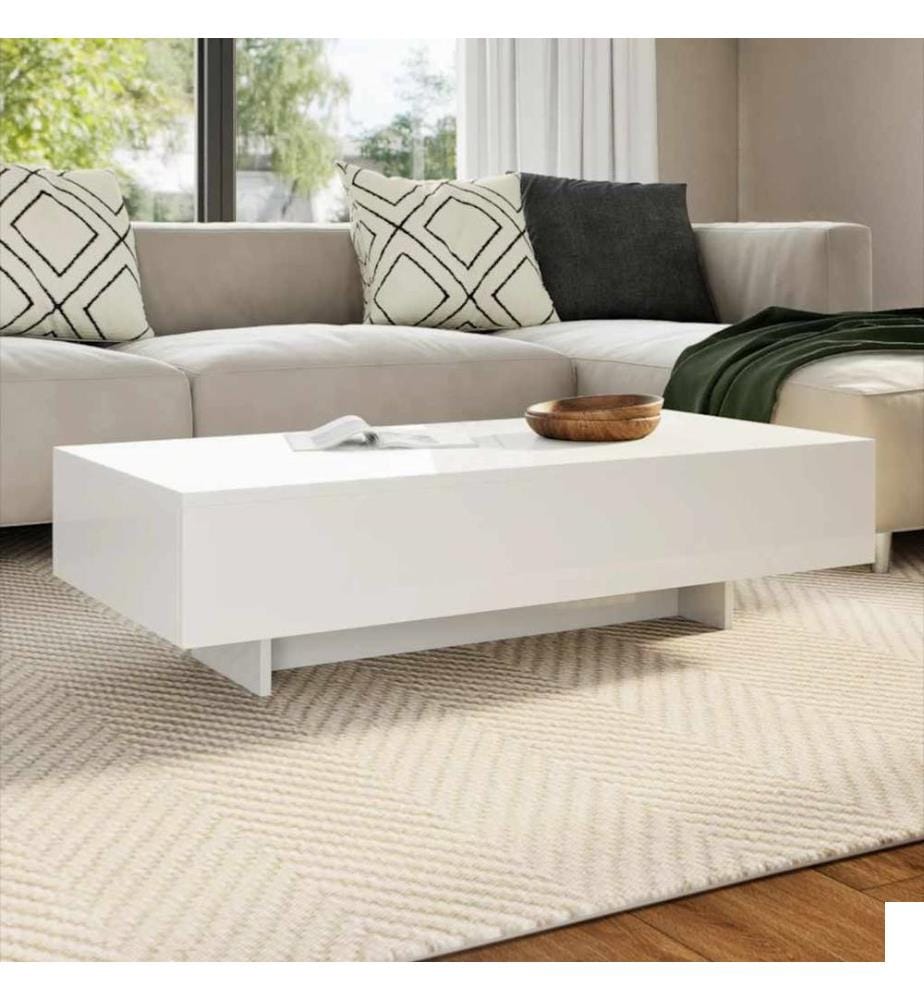 Table basse blanc brillant