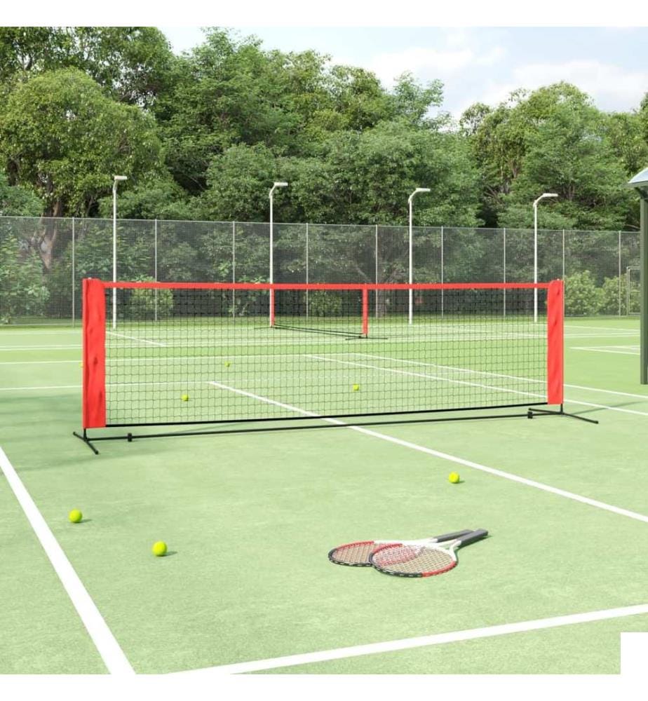Filet de tennis Noir et rouge 300x100x87 cm Polyester