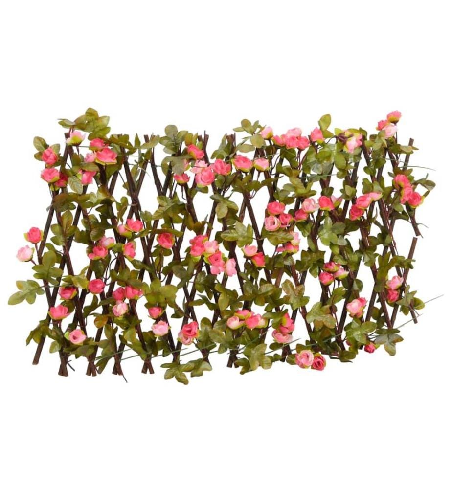 Treillis de lierre artificiel extensible rose foncé 180x20 cm