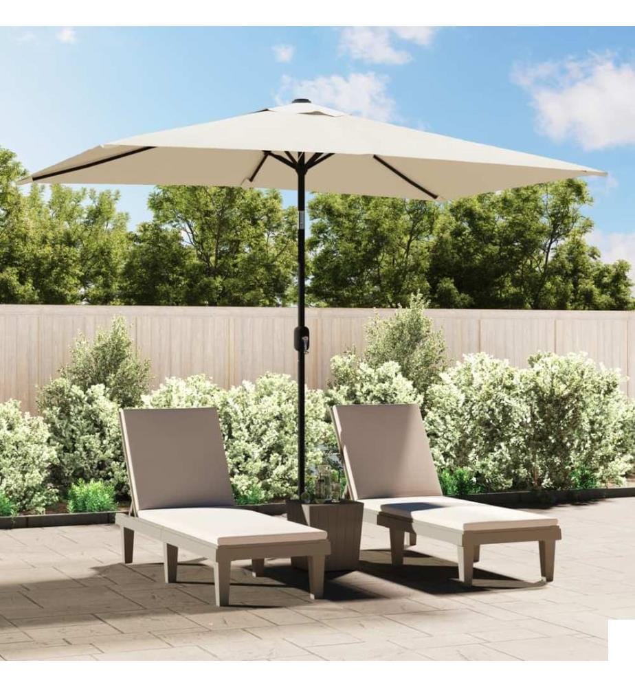 Parasol 200 x 300 cm Blanc sable Rectangulaire