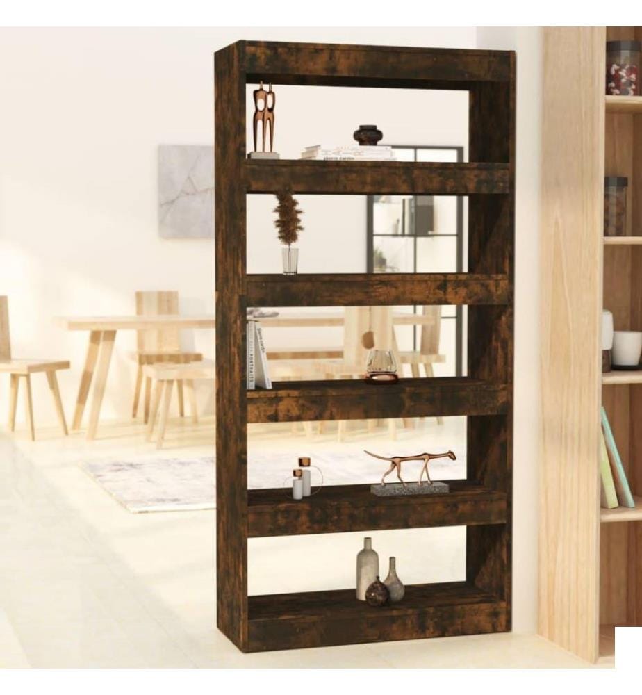 Bibliothèque/Séparateur de pièce Chêne fumé 80x30x166 cm