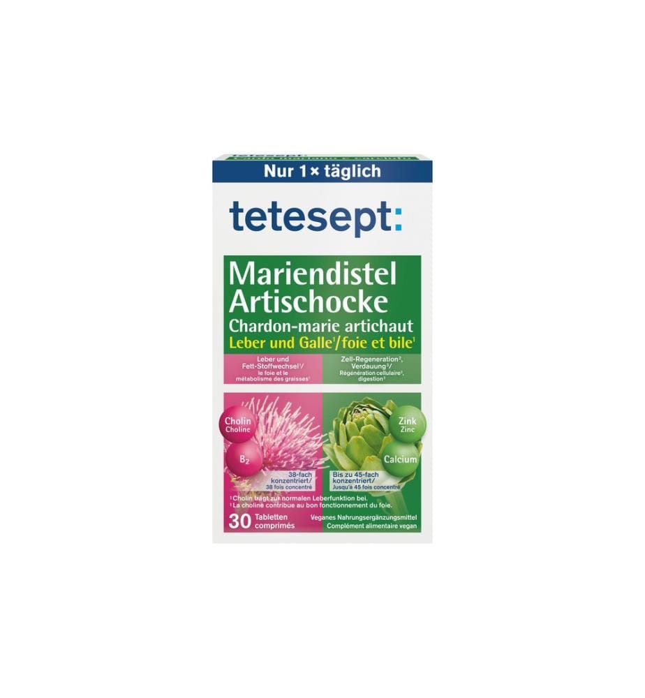 tetesept - Comprimé Chardon-Marie-Artichaut 30 Pièce/s