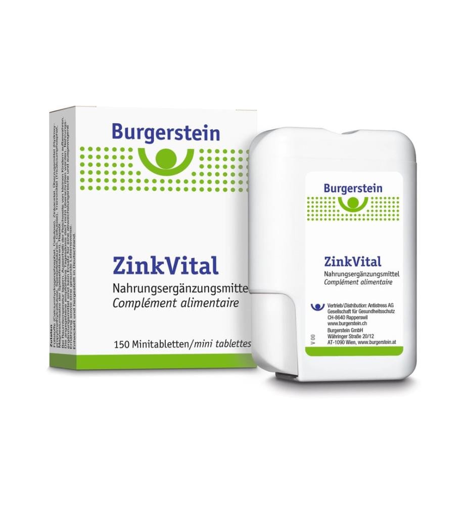 Burgerstein - Comprimé Zinc Vital 5 mg 150 mini-comprimés dans un distributeur cliquable