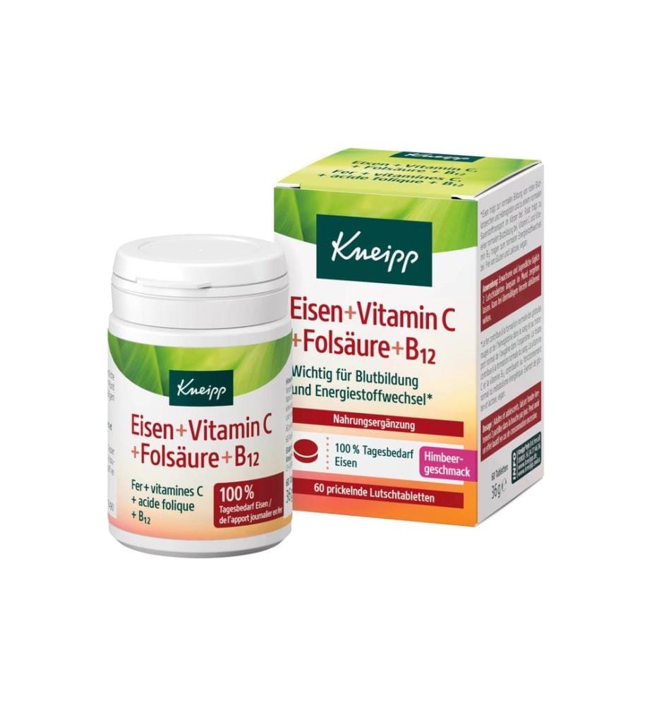 Kneipp - Comprimé Fer + vitamine C, acide folique et B12 60 Pièce/s