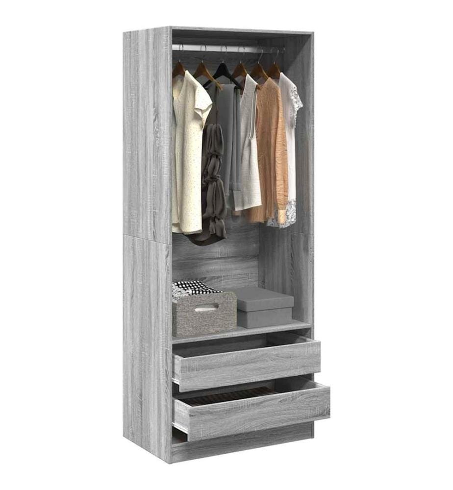 Garde-robe sonoma gris 80x50x200 cm bois d'ingénierie