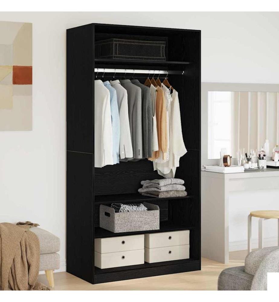 Armoire Chêne noir 100 x 50 x 200 cm Bois d'ingénierie