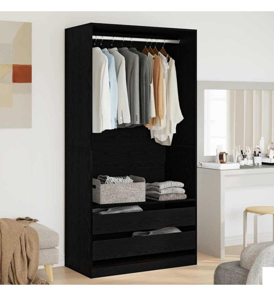 Armoire Chêne noir 100 x 50 x 200 cm Bois d'ingénierie
