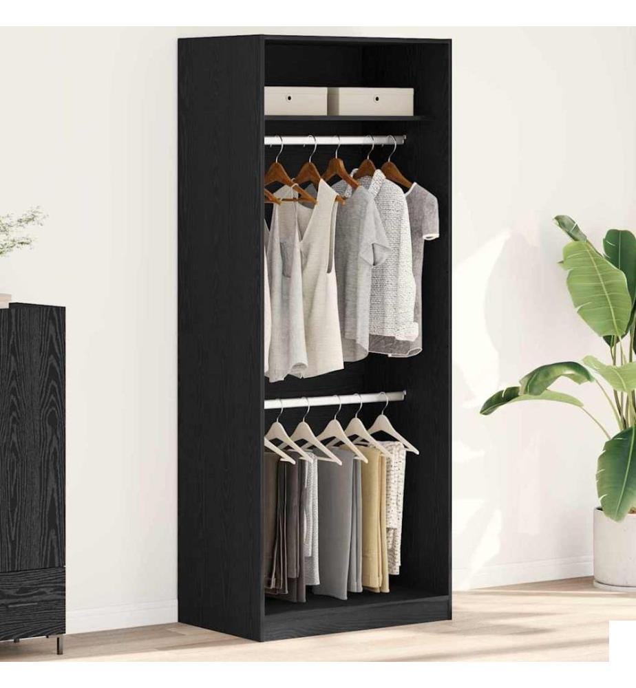 Armoire Chêne noir 80 x 50 x 200 cm Bois d'ingénierie
