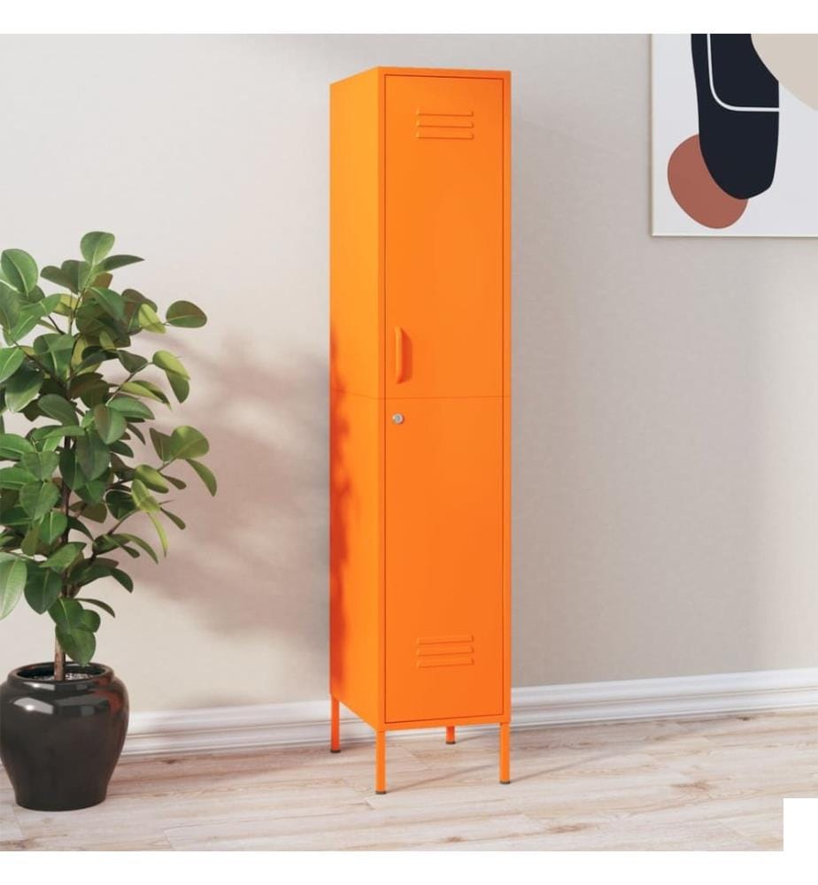 Armoire à casiers Orange 35x46x180 cm Acier