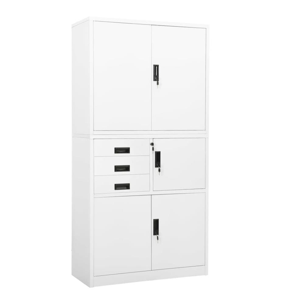 Armoire de bureau Blanc 90x40x180 cm Acier
