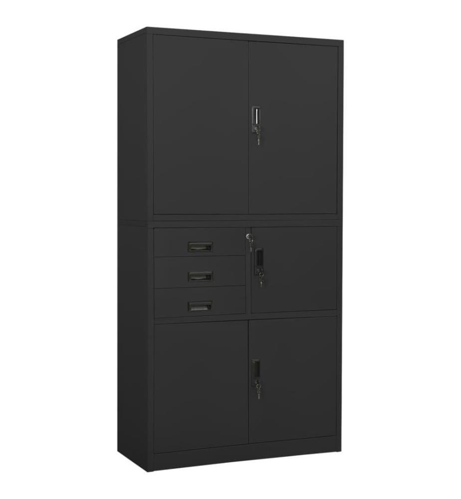 Armoire de bureau Anthracite 90x40x180 cm Acier