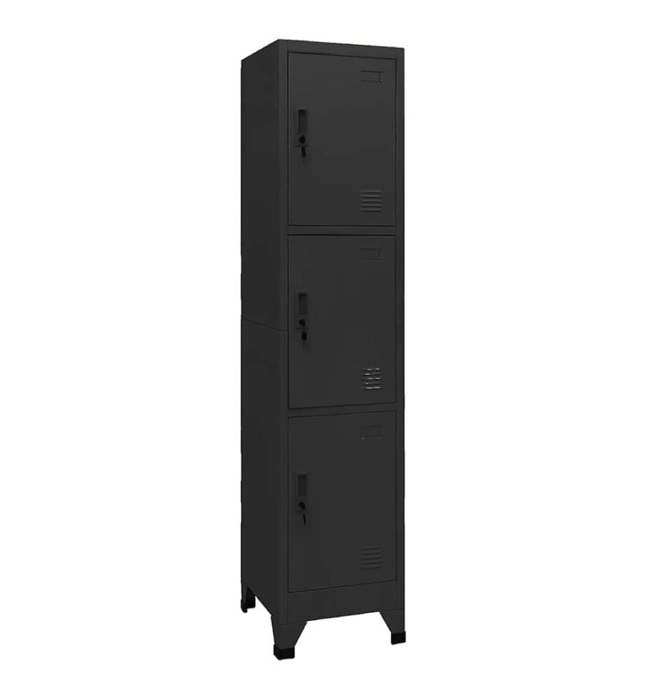 Armoire à casiers Noir 38x45x180 cm Acier