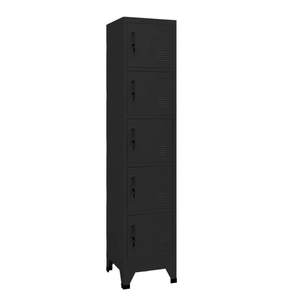 Armoire à casiers Noir 38x40x180 cm Acier