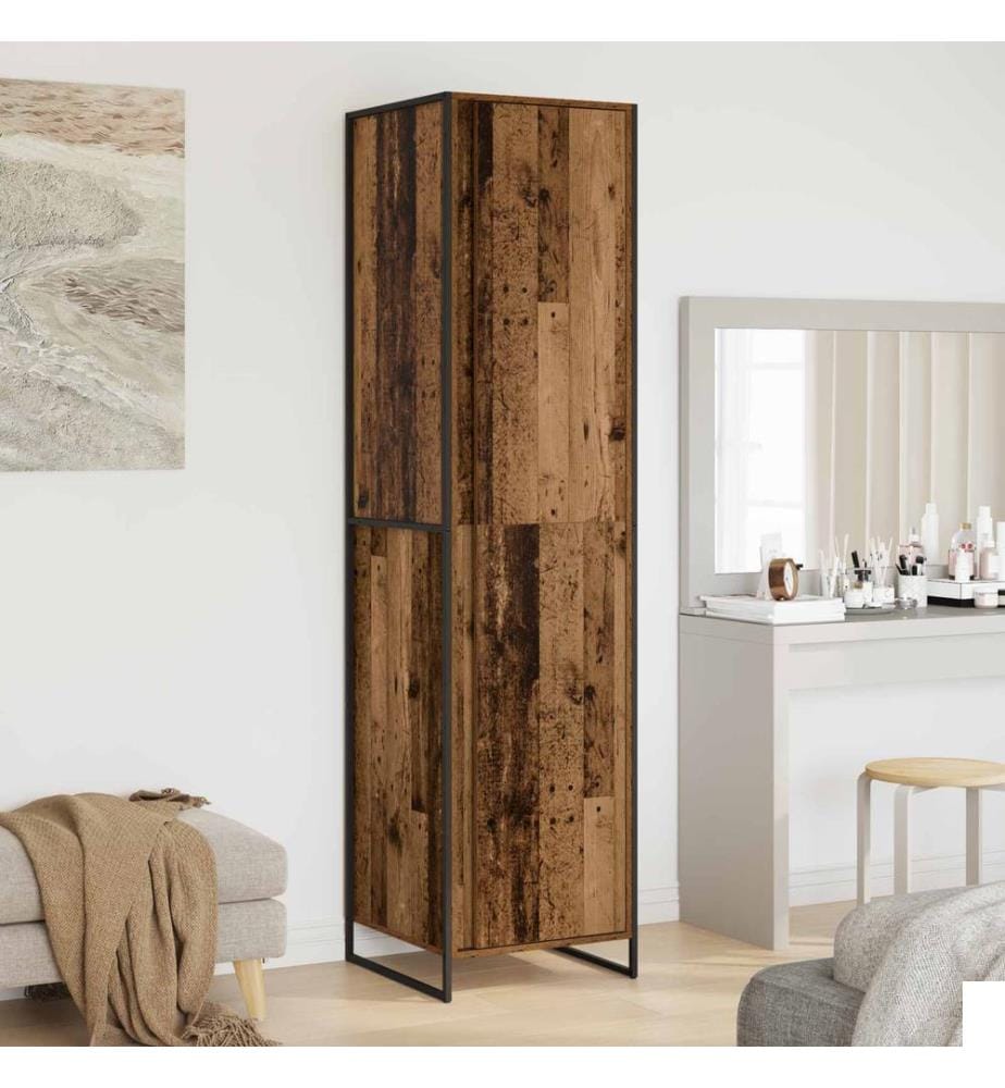 Garde-robe 2 pcs Bois Ancien 50 x 50 x 200 cm Bois d'ingénierie