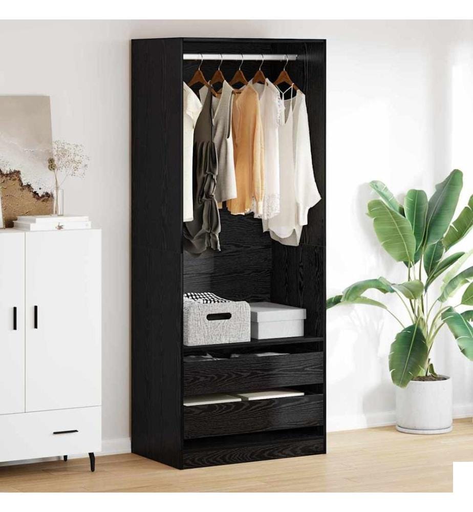 Armoire Chêne noir 80 x 50 x 200 cm Bois d'ingénierie
